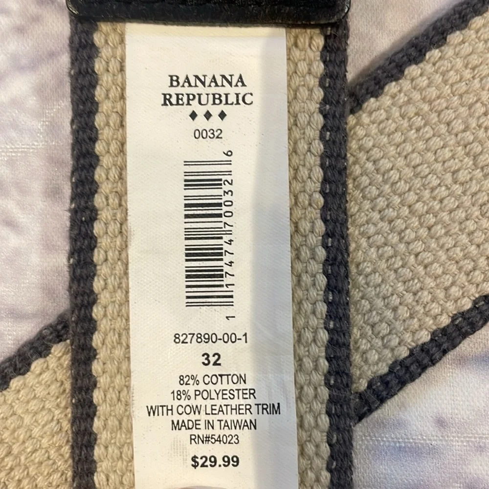 Banana Republic Canvas and Leather Trim Belt